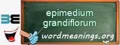 WordMeaning blackboard for epimedium grandiflorum